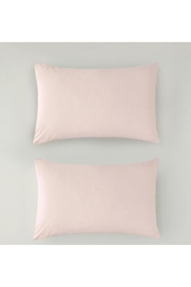 %100 NATÜREL COTTON (PAMUK) 2 adet 35x45 cm LÜX TOZ PEMBE YASTIK KILIFI PİLLOW CASE