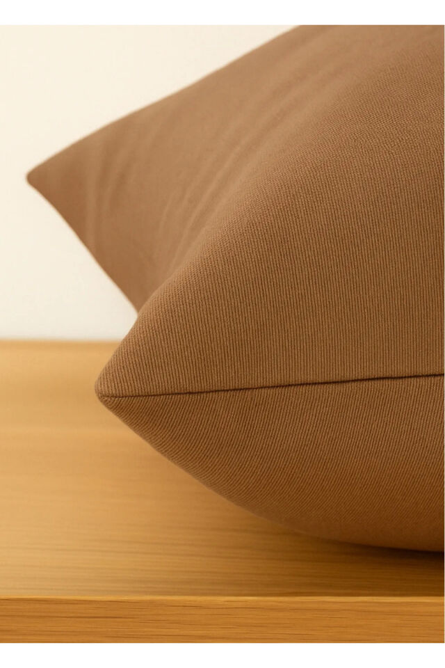Duck Keten 43X43 Kırlent Kılıfı 2'Li Kahve Fermuarlı