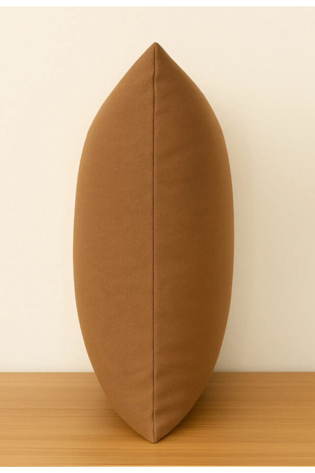 Duck Keten 43X43 Kırlent Kılıfı 2'Li Kahve Fermuarlı