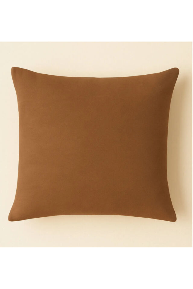 Duck Keten 43X43 Kırlent Kılıfı 2'Li Kahve Fermuarlı