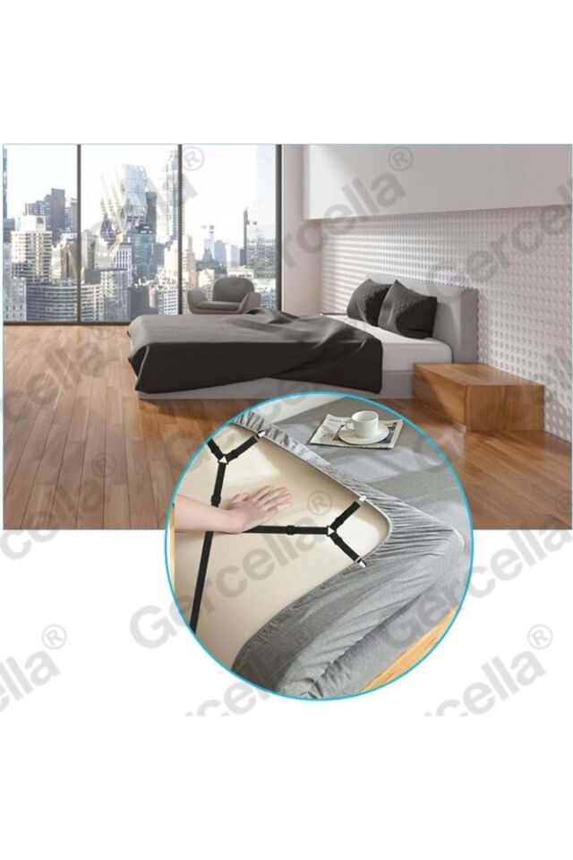 ELASTİK ÜÇGEN ÇARŞAF VE KILIF GERDİRİCİSİ VE ÇARŞAF TUTUCUSU UZUN TİP SİYAH