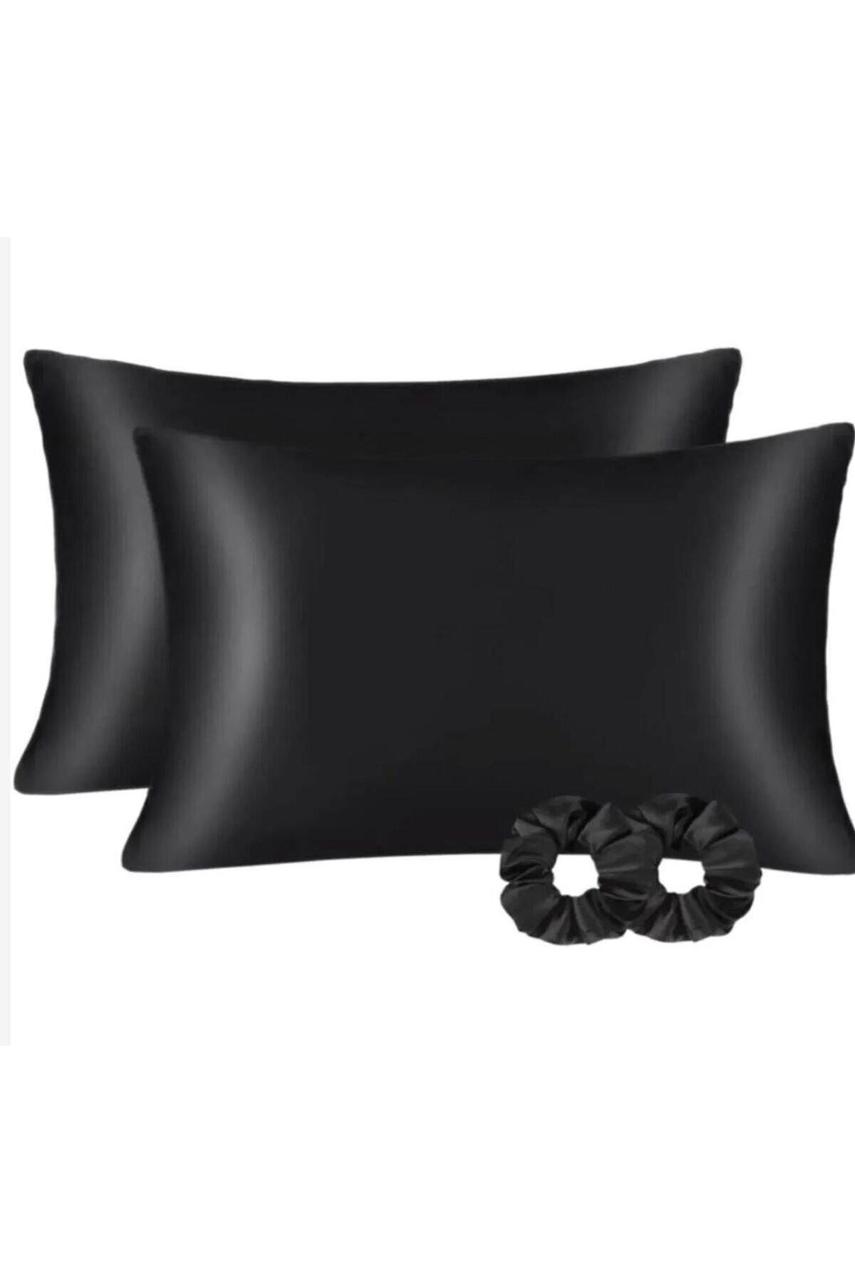 Nadide Ipek Saten Luxury Güzellik 2 Adet Siyah Yastık Kılıfı(50x70cm ) Beauty Pillow Case
