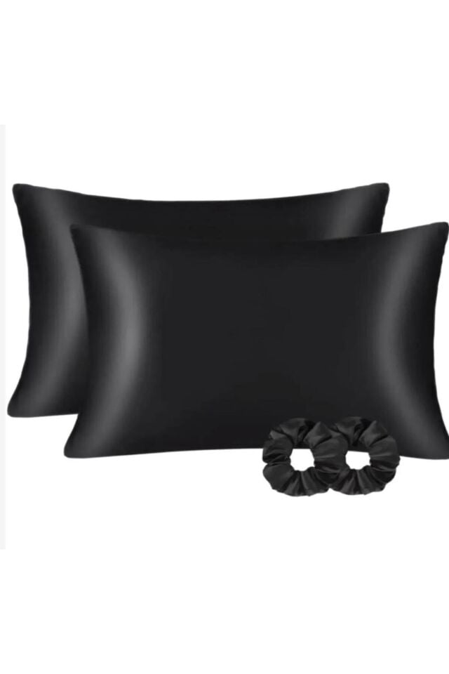 Nadide Ipek Saten Luxury Güzellik 2 Adet Siyah Yastık Kılıfı(50x70cm ) Beauty Pillow Case