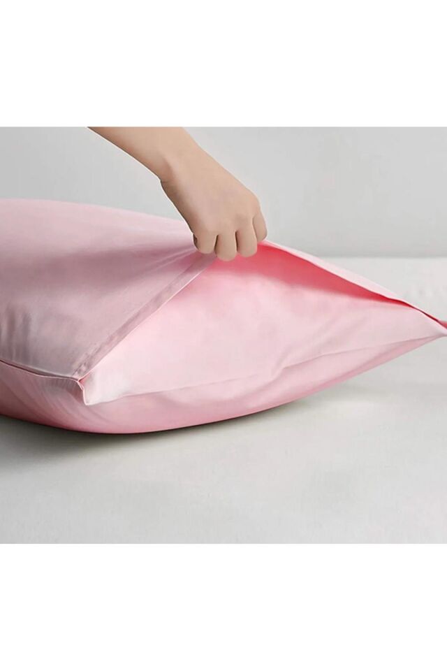 %100 COTTON PEMBE YASTIK KILIFI (2 ADET)