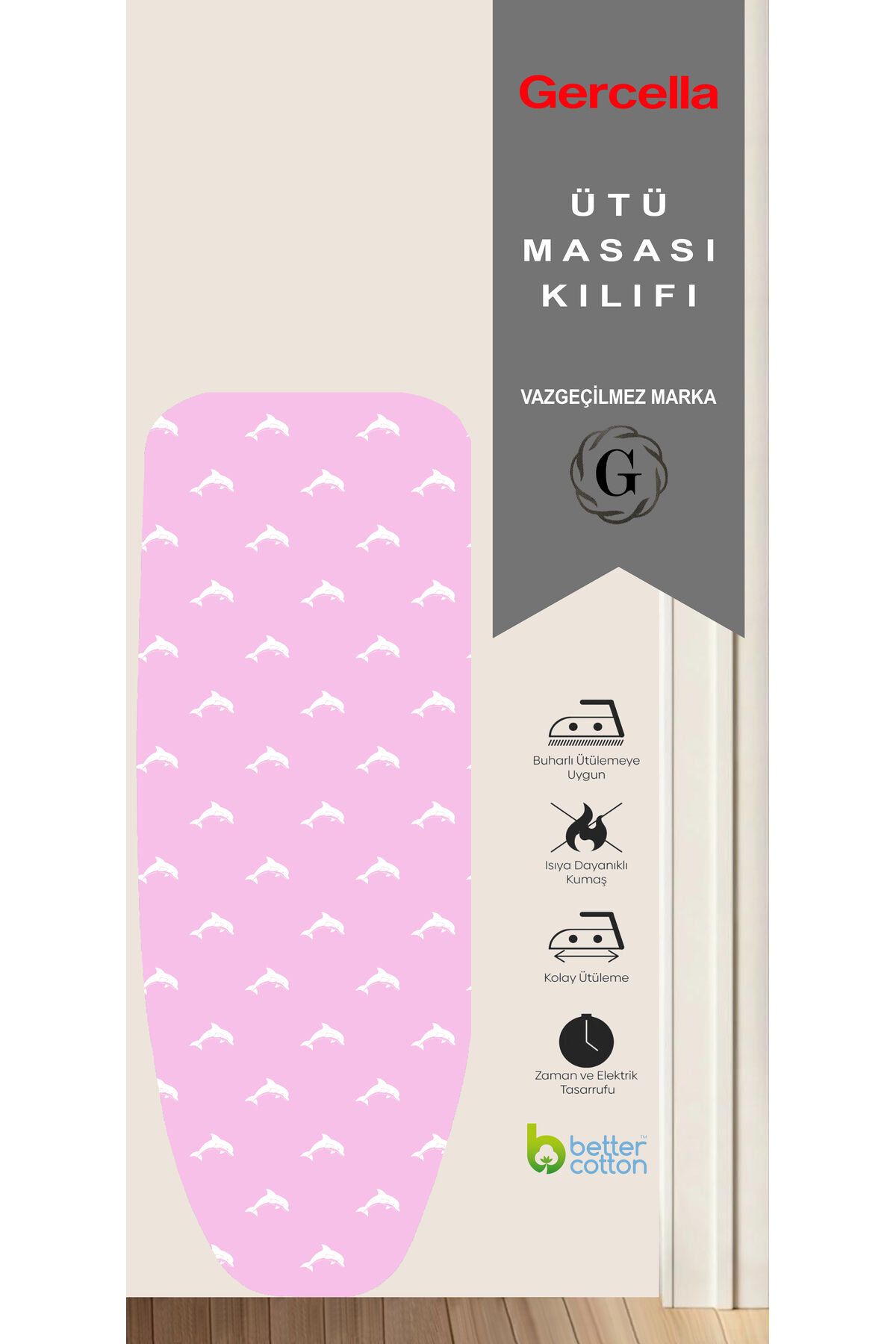 Avantaj Paket: Pembe Ütü Masası Kılıfı Koruyucu Ütüleme Pedi