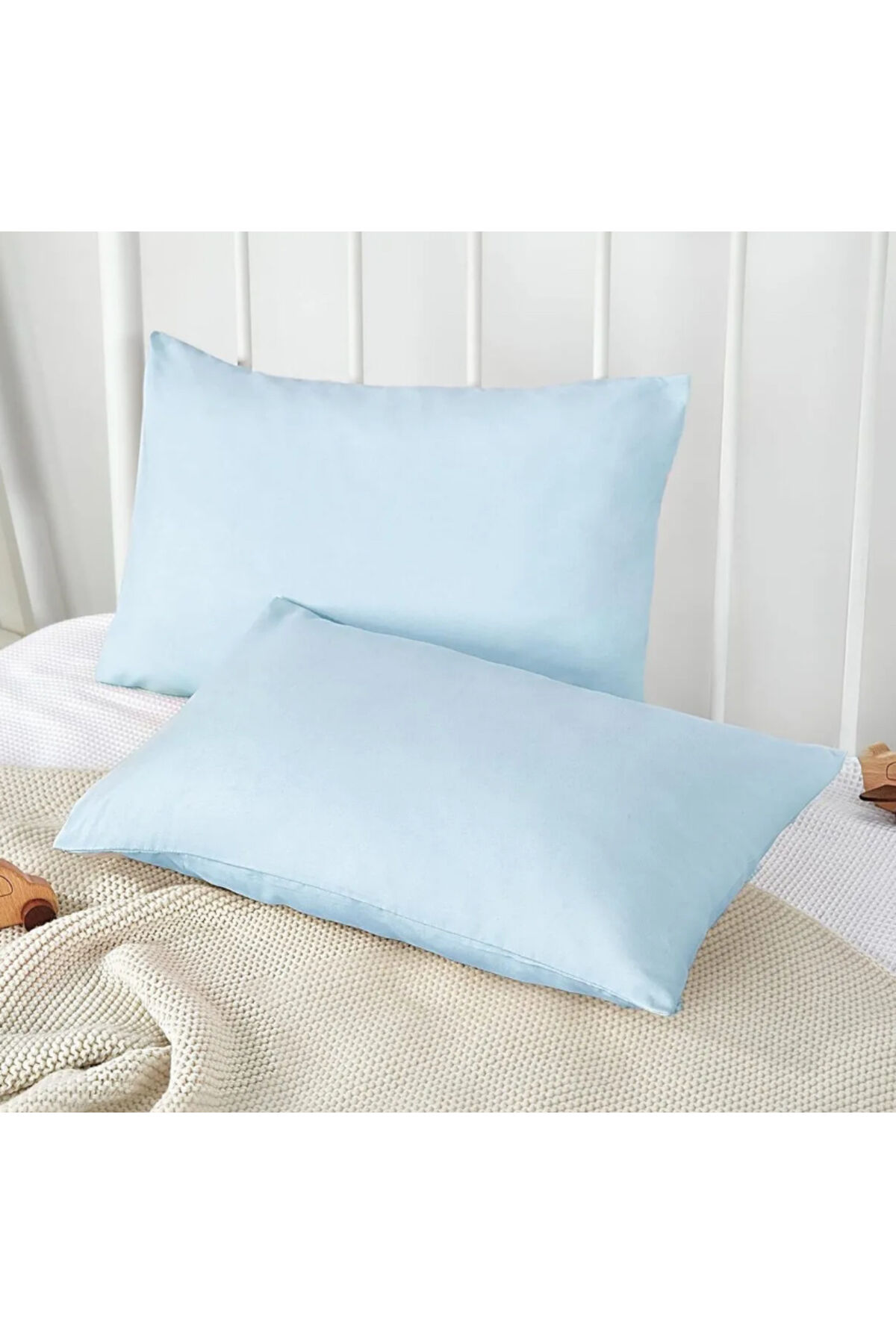 %100 NATÜREL COTTON (PAMUK) 2 adet 35x45 cm YASTIK KILIFI PİLLOW CASE Mavi