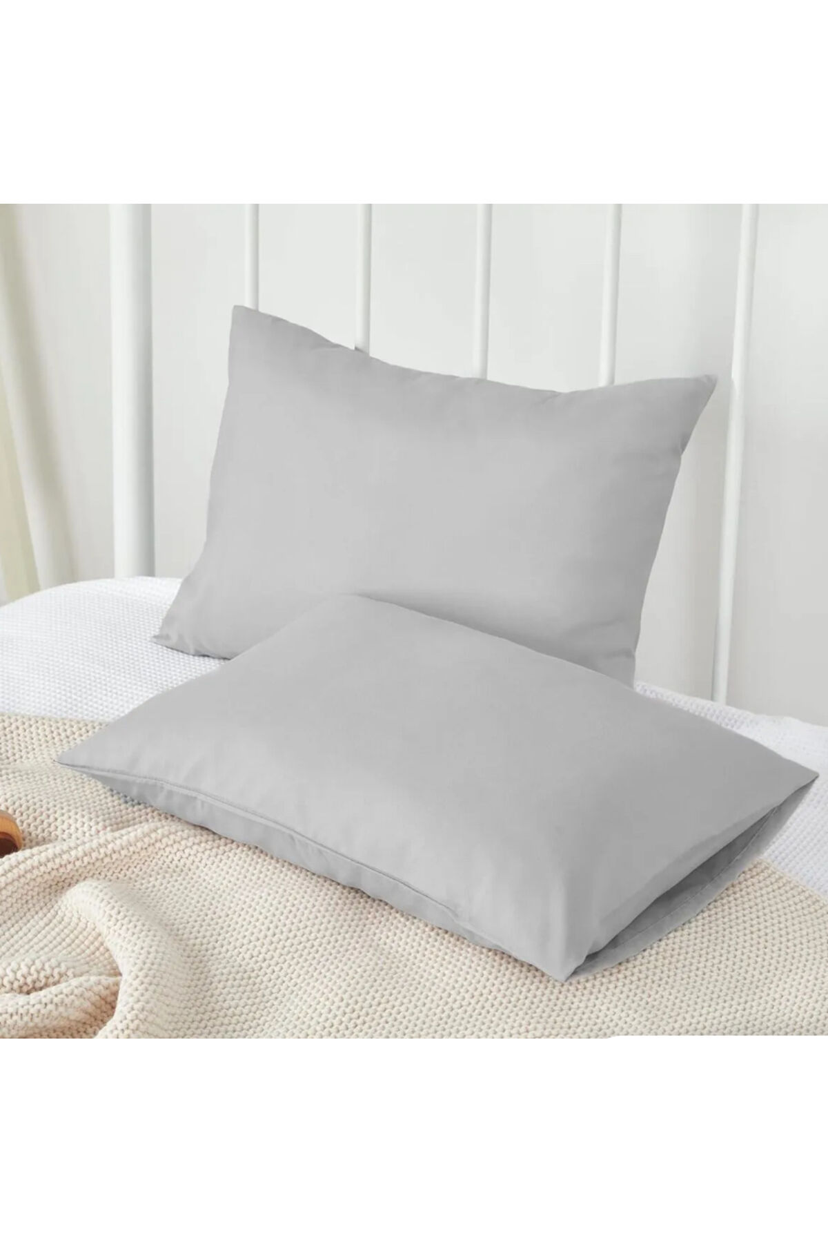 %100 NATÜREL COTTON (PAMUK) 2 adet 35x45 cm YASTIK KILIFI PİLLOW CASE Füme