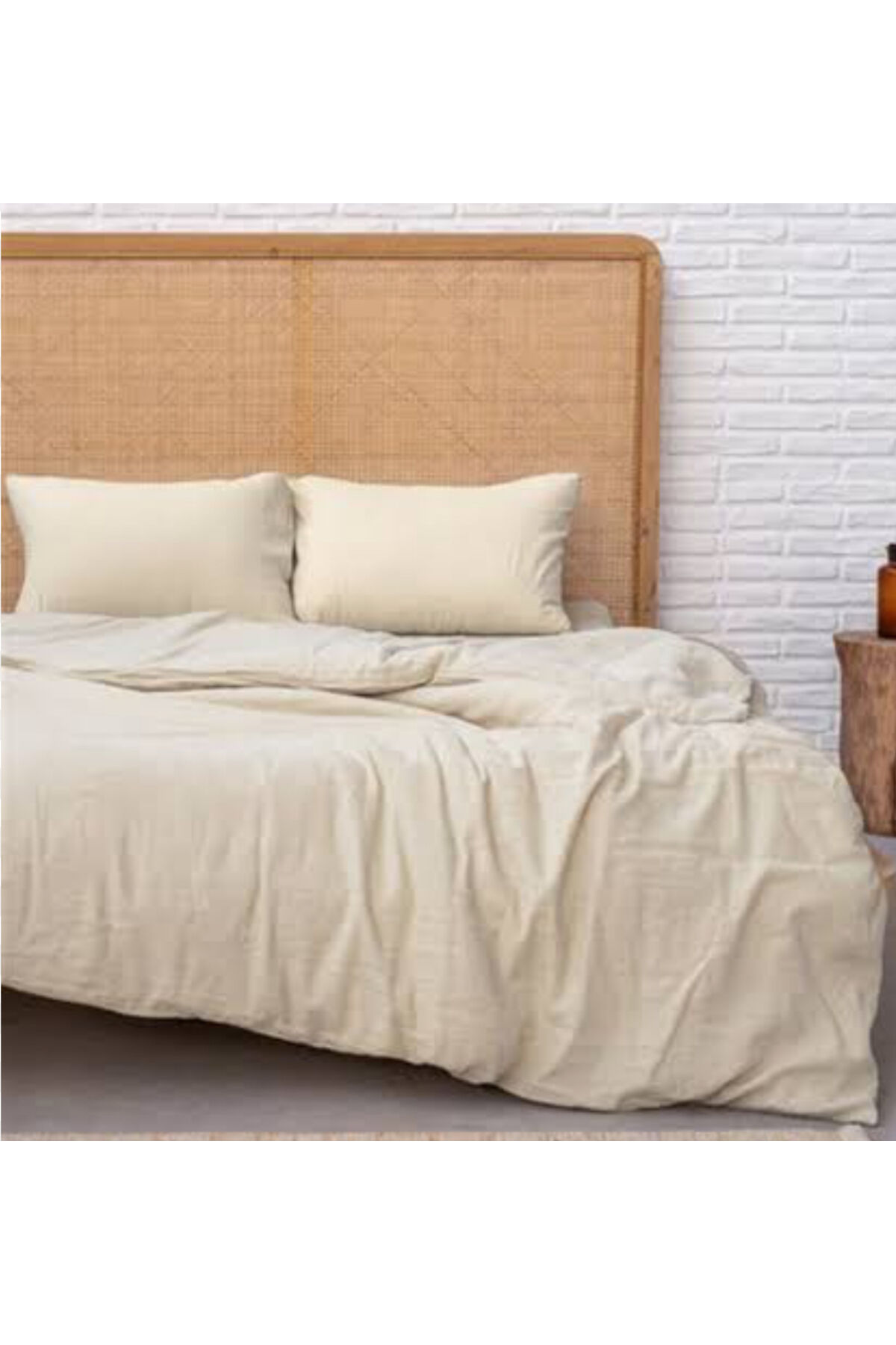 PREMİUM %100 COTTON SARI 100x200+30 LASTİKLİ ÇARŞAF BED SHEET Krem