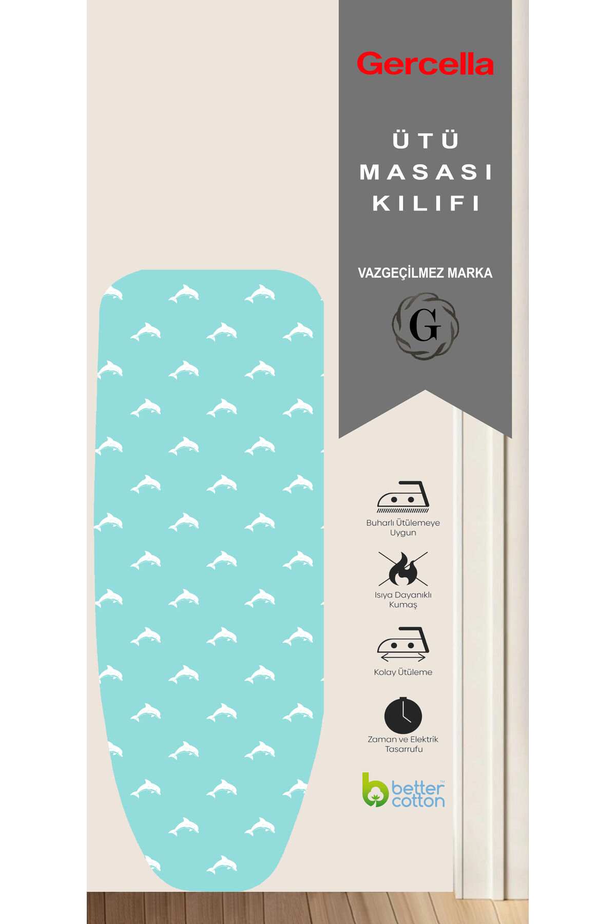 COMFORT YUNUS A.PEMBE ÜTÜ MASASI KILIFI BEZİ ÖRTÜSÜ IRONING BOARD COVER EV GEREÇLERİ Mint Yeşili