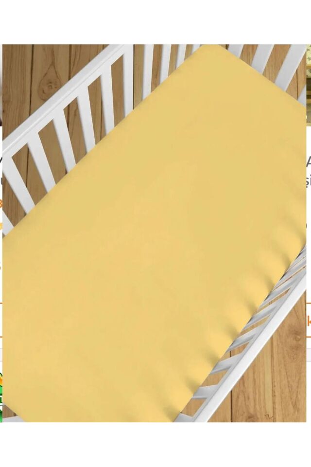 %100 NATÜREL COTTON 100x150 cm LASTİKSİZ  SARI BEBE ÇARŞAFI BED SHEET FOR BABY Sarı