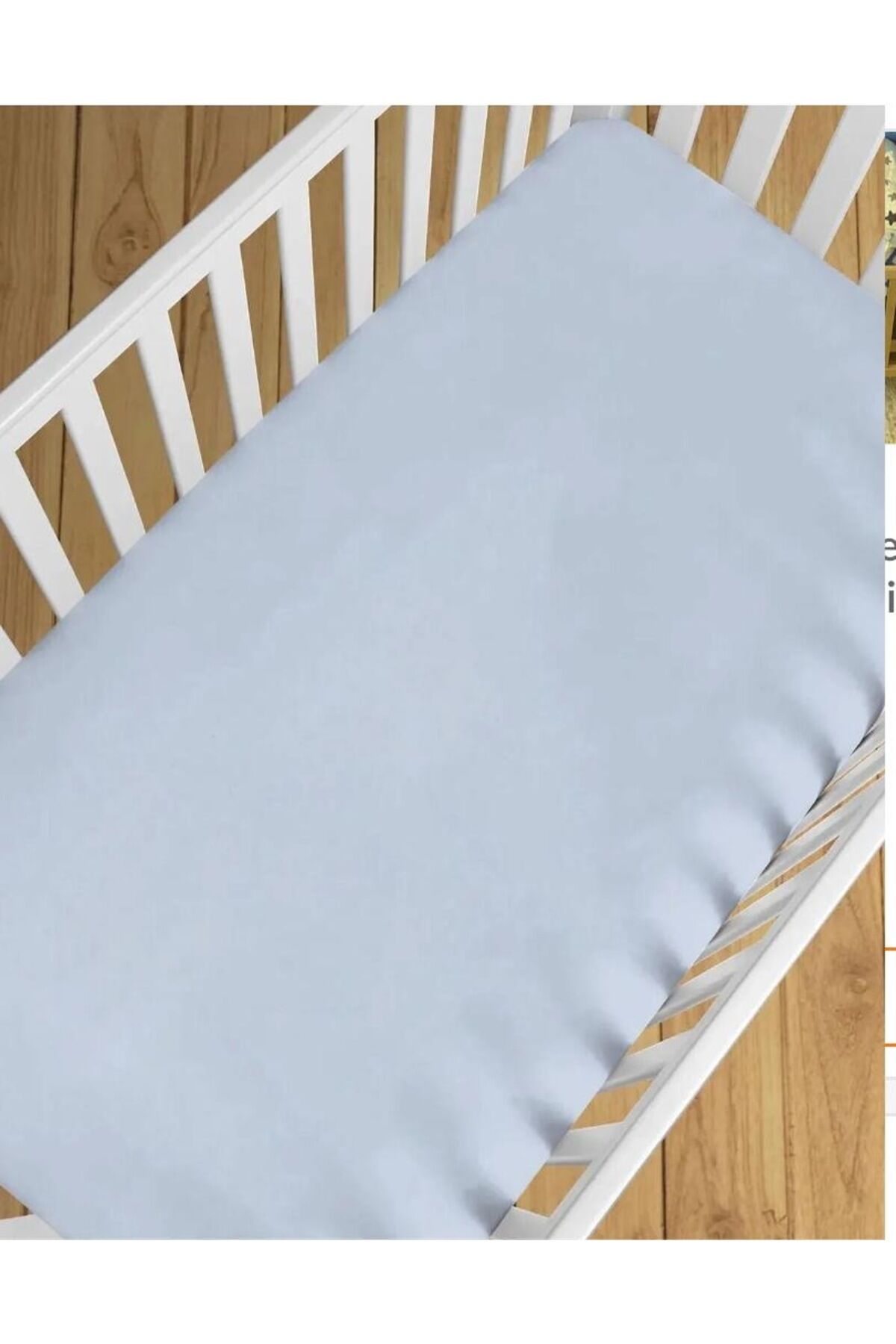 %100 NATÜREL COTTON 100x150 cm LASTİKSİZ  SARI BEBE ÇARŞAFI BED SHEET FOR BABY Mavi