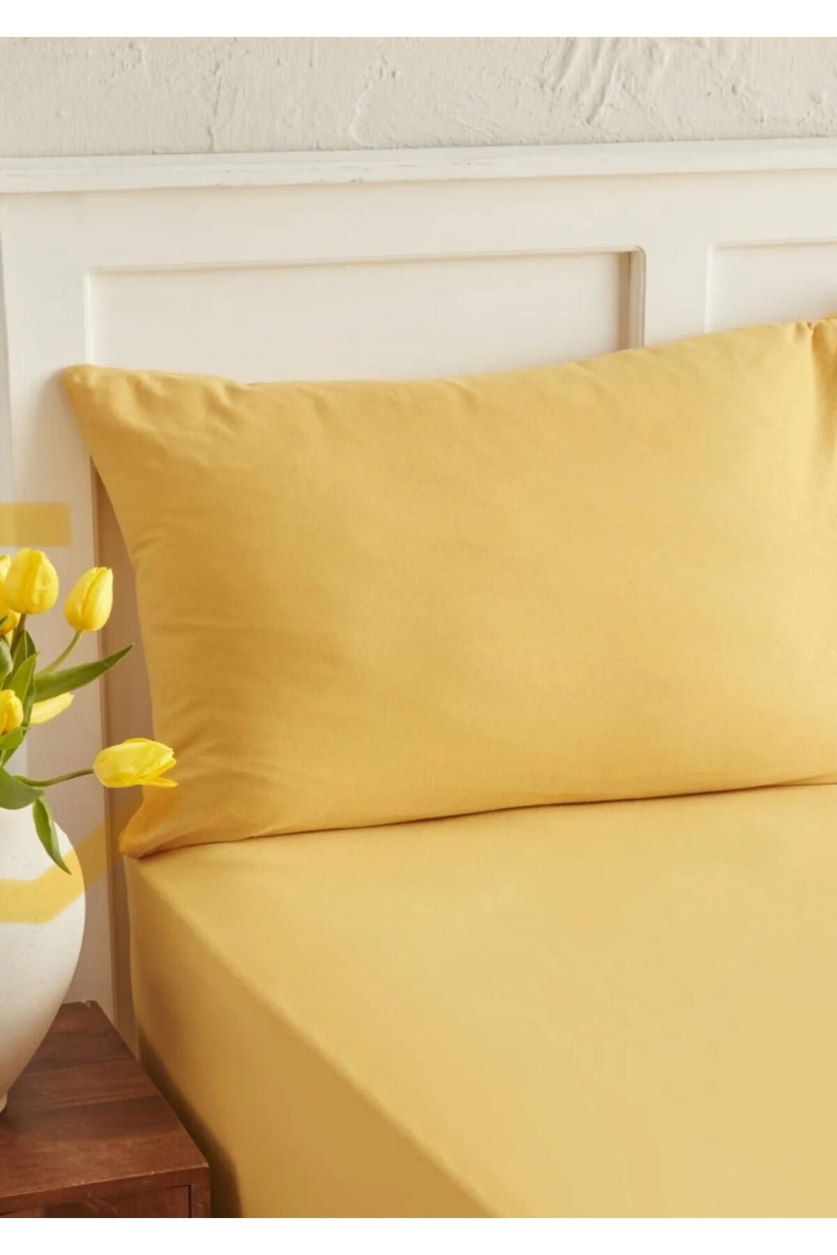 %100 COTTON (PAMUK) 120x200+30 cm  FİTTED (LASTİKLİ) TEK KİŞİLİK ÇARŞAF BED SHEETT Sarı