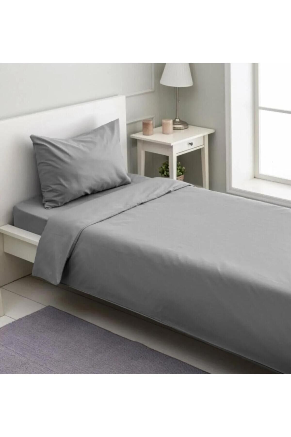 %100 COTTON (PAMUK) 120x200+30 cm  FİTTED (LASTİKLİ) TEK KİŞİLİK ÇARŞAF BED SHEETT Gri