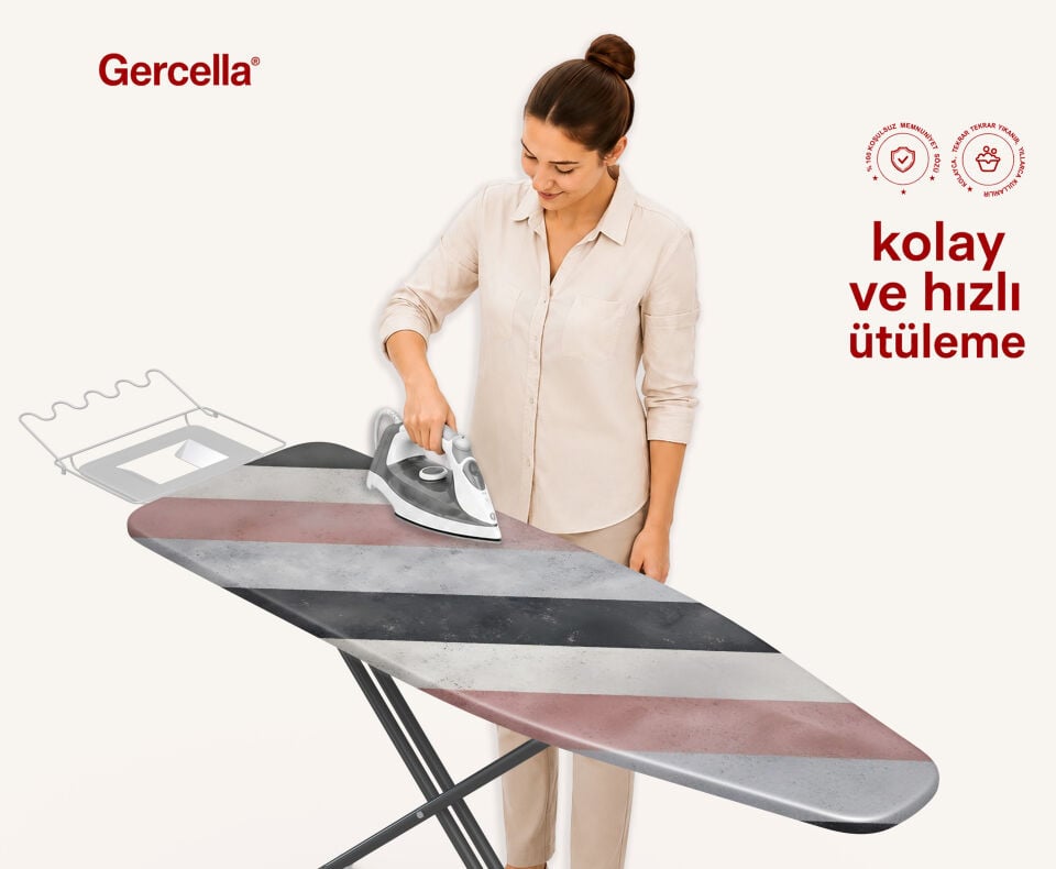 (HEDİYELİ)SWEEETY ÜTÜ MASASI KILIFI BEZİ ÖRTÜSÜ