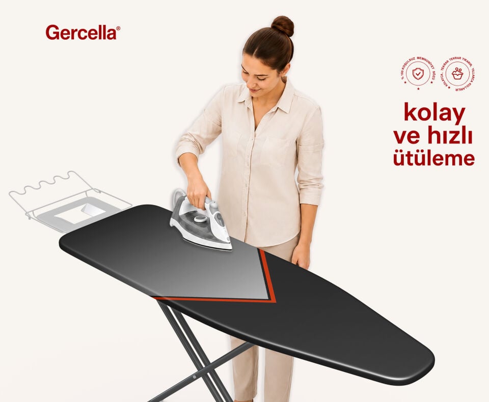 (HEDİYELİ)GERCELLA STYLE ÜTÜ MASASI KILIFI BEZİ ÖRTÜSÜ